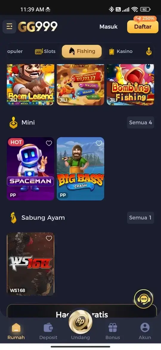 GG999 fishing dan mini games