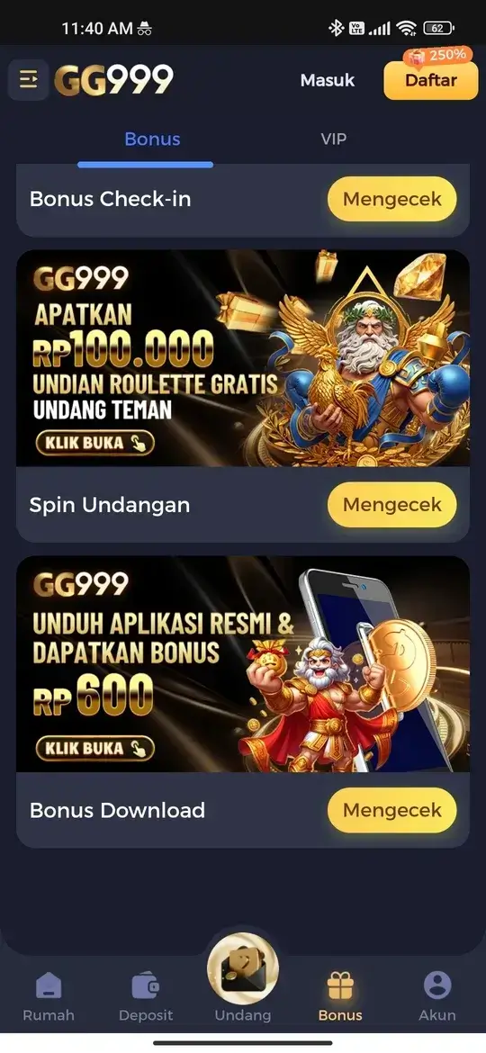 GG999 halaman bonus dan promosi